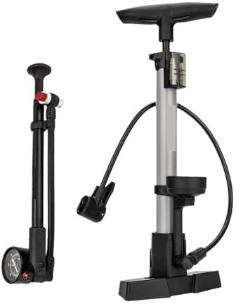 Pompa da pavimento for pneumatici da bicicletta con pompe di sospensione con manometro Valvola di gonfiaggio del flusso d'aria ad alta pressione for ammortizzatore forcella MTB per bici(2 Pump)