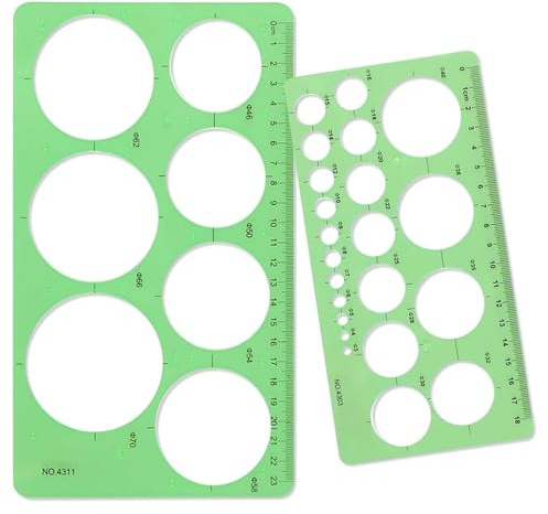 Circle Stencil Template – Clear Drawing Stencil for Geometry, Art, Design & Craft – Precise Circle Ruler for Students, Artists, Engineers, Scrapbooking & Bullet Journals