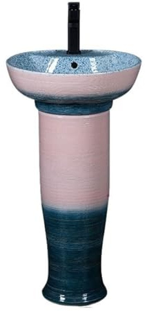 uotmui Pedestal Sink Vanity Balcony Personalized Washbasin Home Art Washbasin Bathroom Floor-standing Washbasin Creative Column Basin Bathroom Pedestal Sink
