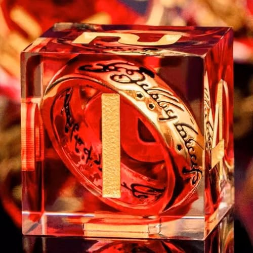 DND Würfel Set Herr der Ringe D4 D6 D8 D10 D% D12 D20 Handgefertigt Kunstharz Scharfkantige D&D Würfel für Dungeons und Dragons Pathfinder Rollenspiele Tischspiele RPG MTG Spiele mit Geschenkbox