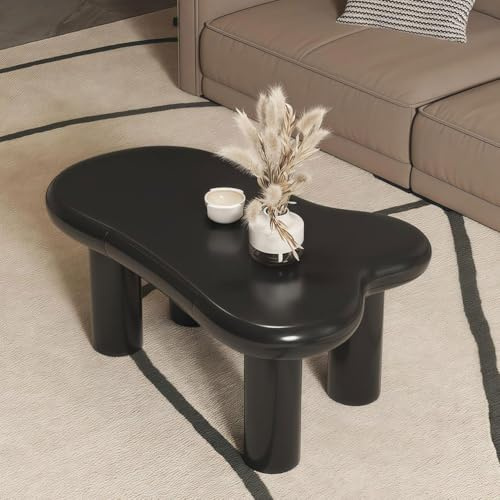Mixtric Cloud Couchtisch mit 16 Farbiger Led Beleuchtung, Stilvoller UnregelmäßIg Geformter Couchtisch mit Versteckter Schublade für Wohnzimmer, Schlafzimmer,Weiß