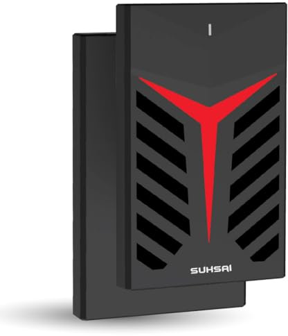 SUHSAI 1 TB Externe Festplatte USB 3.0 HDD 2,5 Zoll für Gaming - Schwarz