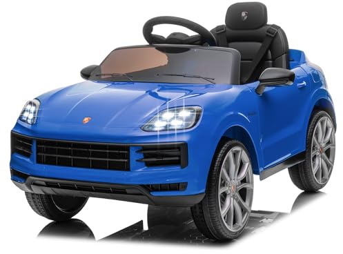 LALAHO Kinder Elektroauto 12V 2-türig mit 2,4G-Fernbedienung MP3 Blau | Elektrisches 2-türiges Auto mit MP3, Hupe, Musik und LED-Leuchten