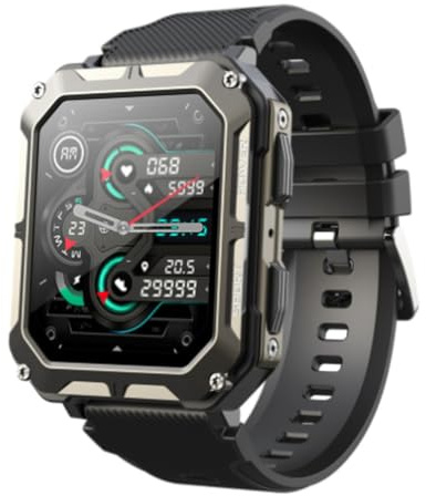 ZWOIVHE Stahlgear Thor Montre Connectée Homme Indestructible, Étanche, GPS, pour Sports Extrêmes (Noir)