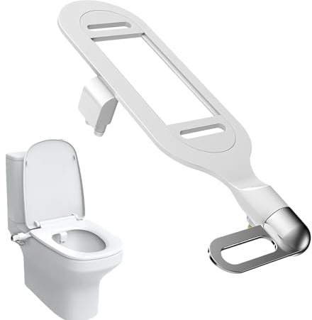 Abattant de bidet – Robinet de toilette intelligent avec buses | pression d'eau réglable | Accessoire de salle de bain non électrique pour toilettes standard, autonettoyant, lavage frais et
