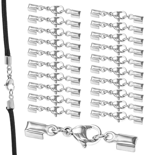 GEEHUA 20 Stück Kettenverschluss Edelstahl, Schmuck Karabinerverschluss | Halsketten Verkürzer Verschlüsse Hummerschnalle Verschluss Kette Armbandverbinder Extender für DIY Ketten Lederband Schmu