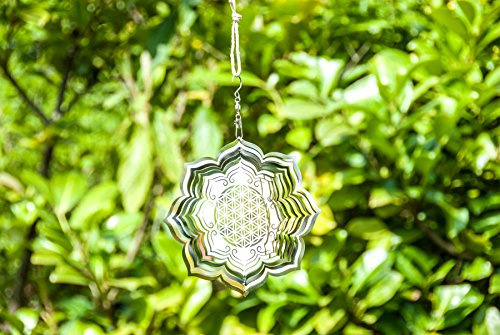 Blume des Lebens Lotus Mobile Ø 15 cm aus Edelstahl