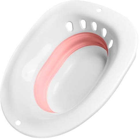 DMSELL Foldable Sitz Bath for Toilet, Portable Basin for Toilets and Commodes