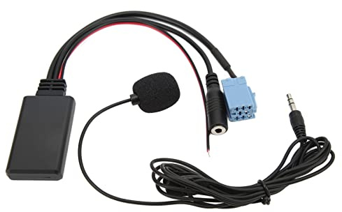 Adattatore Cavo Audio per Auto, Cavo AUX-IN Bluetooth 5.0 per Auto Jack 3,5 Mm Cavo Audio ISO 8 Pin con Microfono 7607897093 Sostituzione per B5, Terminali e cablaggi