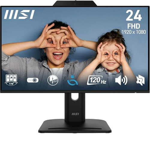 MSI Pro MP242PMG Écran Professionnel 23.8 FHD | Dalle IPS 1920x1080, 120Hz, 1ms, compatible VESA, HDMI, DisplayPort, Adaptive-Sync