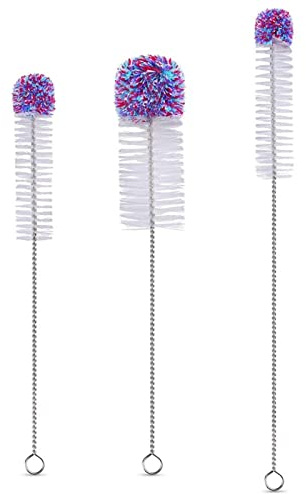 Flaschenbürste, 3 Reinigungsbürsten für Becher, multifunktionales Reinigungsbürsten-Set mit flexiblem Griff für Sportflaschen mit schmalem Hals, Bierflaschen