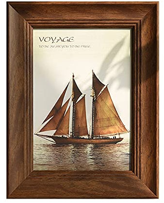 Fotorahmen/Bilderrahmen Bilderrahmen Holz Wandmontage Foto Display for Tischplattenanzeige mit High -Definition -Glasfoto -Rahmen Home Dekoration Ornamente, Walnussfarbe Leerrahmen ( Size : 7in )