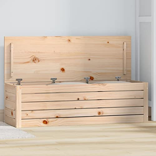 Festnight Sitzbank mit Stauraum Sitztruhe Truhenbank Truhe aus Holz Flurbank Holzbank Bettbank Wohnzimmer Flur Schlafzimmer Braun
