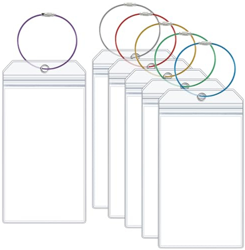 Yoosso 6 Stück Gepäckanhänger für Kreuzfahrten, 19.5 x 10.3cm Transparente Kofferanhänger Kofferschilder Wasserfeste Gepack Schild PVC mit Farbigem Metallband für Koffer Gepäck Taschen