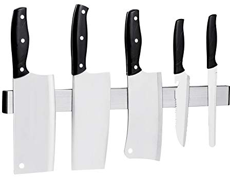 30cm Messer Magnetstreifen selbstklebend, Magnet SUS304 Magnetischer Messerhalter für Wand | Messer Magnetstreifen ohne Bohren, Silber