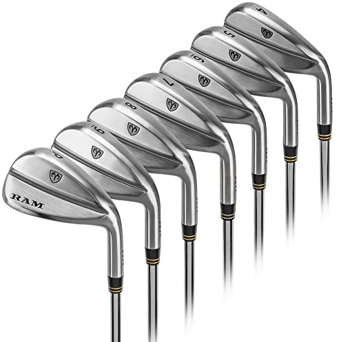 Ram Golf FX77 Stainless Steel Players Distance Iron Set, Mens Right Hand (Satin, Steel - Standard Length, Regular, Right, 4-PW)