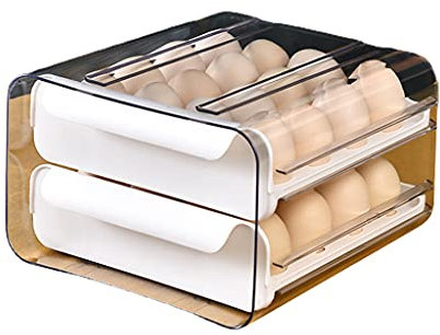 Doppio Strato 32 Griglia Frigorifero Portauova Scatola di Immagazzinaggio Savers Vassoio di Spazio Contenitore Uova Rack Organizzatore Cucina Domestica Collezione Gadget Forniture Frigorifero Portau