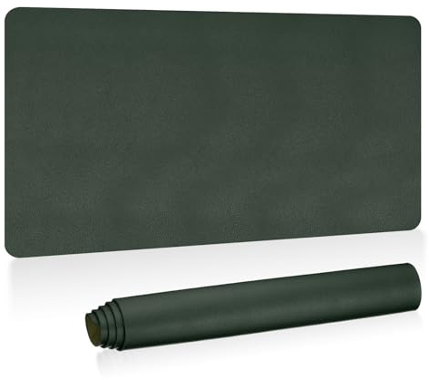 PATIKIL 79 cm x 38 cm stor skrivbordsmatta, PU-läder dubbelsidig stor skrivbordsdyna, mörkgrön