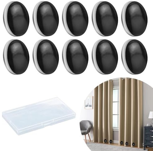 Shower Curtain Weights, 10PCS 4cm Magnetic Curtain Weights with Box for Shower Tablecloths(Black)