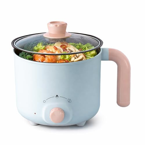 Mini Electric Hot Pot 1.8L Non-Stick with Auto Shut-Off | Compact cooking appliance for noodles, soup, porridge, dorm , overheats , includes spatula, spo