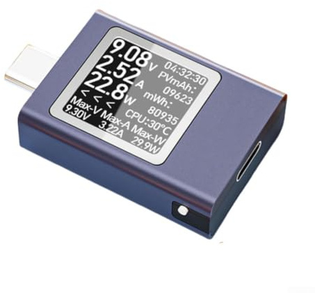 Oniissy C Tester Meter 4.5~50V 0~12A Voltage Current Tester USB Power Meter,USB C Voltage Tester,USB-C Charger Tester,Color Display Type C Voltmeter Ammeter(A)