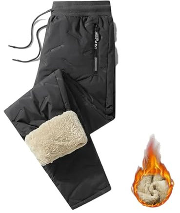 Magulo Unisex Thermohose, Fleecegefütterte Atmungsaktive & Strapazierfähige Hose, Warme Verdickte Casual Baumwollsporthose (DE/NL/SE/PL, Alphanumerisch, XL, Regular, Regular, Grau Gerader Schnitt)