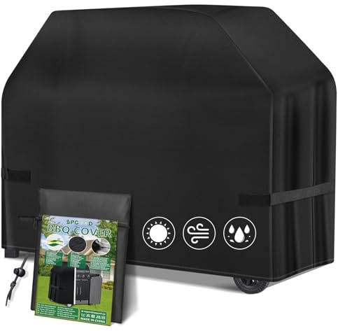 SPGOOD Grillskydd Väderbeständigt 420D Oxfordtyg Grillskydd Gasolgrill Vattentät Dammtät Skyddskåpa Huvudskydd Råggömma BBQ-skydd, Universell 165x71x122 cm