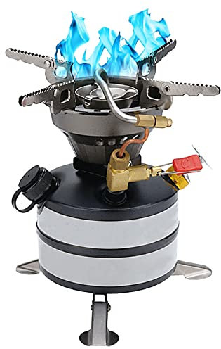 BomDog Hornillo de Camping, Hornillo de Camping Portátil Multi-Combustible para Alcohol Gasolina Y Queroseno