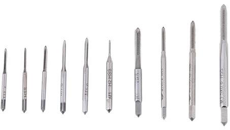 Haosie 10PCS M1-M3.5 Coffret Taraud, Mini Tarauds Métriques HSS, Mini Vis Taraudeuses à Tarauds, Outil de Taraudage à Filetages, pour Horloge Montre Bricolage