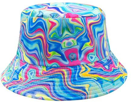 YAMEIZE Trendy Bucket Hat Sommer für Damen Herren Teens Double-Side Fischerhüte Stylish Reversible Eimer Hut Pilz Hut Sonne Wandern Strand Outdoor