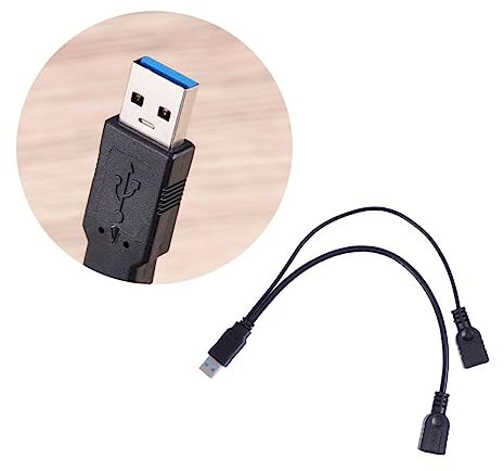 Housoutil Câble Double USB Adaptateur Mâle vers Femelles Câble Adaptateur pour Périphériques Électroniques