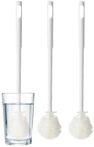Brosse À Biberon en Silicone | Brosse Pliable 3 Pièces avec Long Manche - Accessoire Lavage Fruits & Légumes pour Évier Lave-Vaisselle Carafe Et Verres À Vin