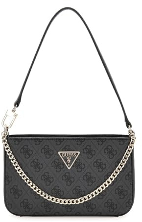 GUESS Noelle II Mini Top Zip Shoulder Bag Coal Logo