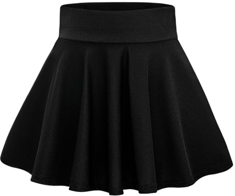 KAKU NANAU Jupes et Jupes-Shorts Fille 9-14 Ans Courte Jupe Plissée Haute Taille Élastique Noir Blanche Rouge Rose