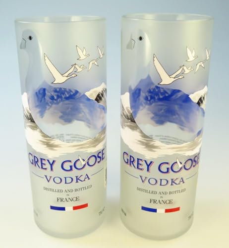GoGiftid Upcycled Tumblers - 500ml Eco-Friendly Glasses Created Using Grey Goose Vodka Bottle | Handmade Barware Glasses for Cocktails Mixers & Juice | Sustainable Gift for Vodka Lovers (Pack of 2)
