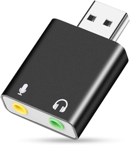 Carte Son Externe USB Adaptateur, focombance 3.5mm Carte Son USB Jack Audio stéréo pour PC Windows et Mac Linux, Laptops, Desktops, PS5. Plug and Play Mini Mixer, Aucun Pilote nécessaire DJ Set 3