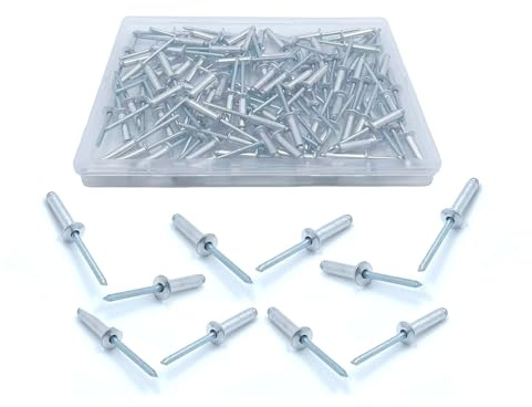 120 piezas de remaches ciegos de aluminio de 4,8 x 20 mm, con gran brida, remaches Popnieten, remaches de aluminio para vehículos, muebles y equipos mecánicos (plata)