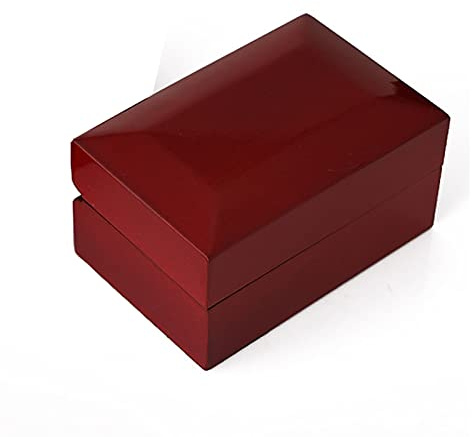 TLMDXTEU Manschettenknopfbox Rote Manschettenknopfbox aus massivem Holz, Manschettenknöpfe, Geschenkbox, Organizer Schmuckaufbewahrungsbox