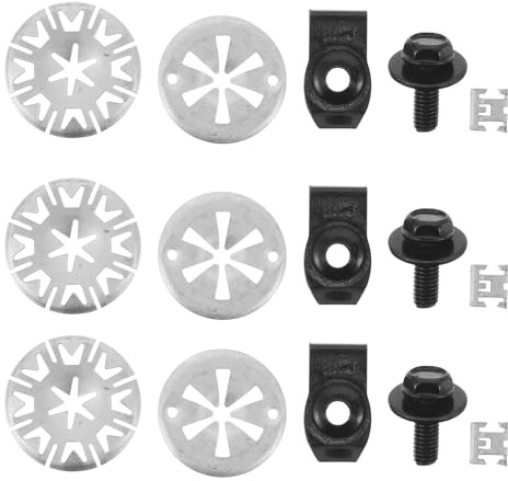 ibasenice 80pcs M6 U-nut Metal Body Clips and Heat Shield Bolt Set for Automotive Sheet Metal Fastening, Car Retainer Clips Kit for Underbody and Exhaust Panel Repair