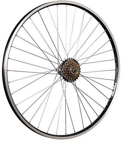 28 Zoll Hinterrad Zac19 Hohlkammerfelge geöst mit 6 Fach Shimano Schraubkranz - schwarz