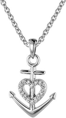 trendor Glaube Liebe Hoffnung Anhänger mit Damen-Halskette Silber 925 08813 | Halsschmuck für Frauen, zauberhafte Geschenkidee,
