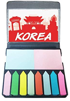 Rote Silhouette Landmark Korea Selbstklebende Notizzettel-Box
