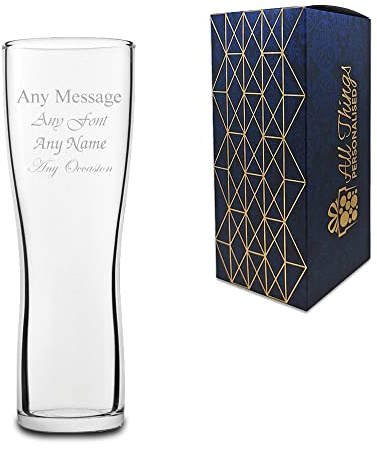 Personalised Engraved 13oz Aspen Glass, Gift Boxed, Personalise with Any Name and Message, Perfect for Beer Lovers, for Any Occasion