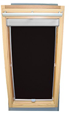Rollo für VELUX Dachfenster THERMO Alu-Rückseite Abdunkelung Komfort Premium für TYP GGL/GPL/GGU/GPU - PK10 - Farbe Schwarz - BLENDE + Haltekrallen - KLICK Montage