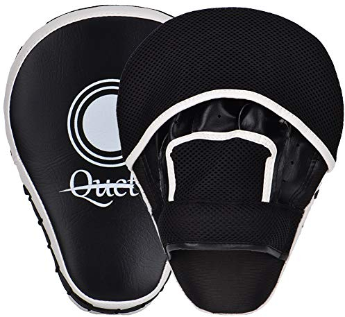 Queta Pratzen PU Handpratzen 1 Paar Trainerpratzen für Kickboxen Boxen Muay Thai Bewegung Karate Taekwondo Martial Arts (Schwarz/Weiß)