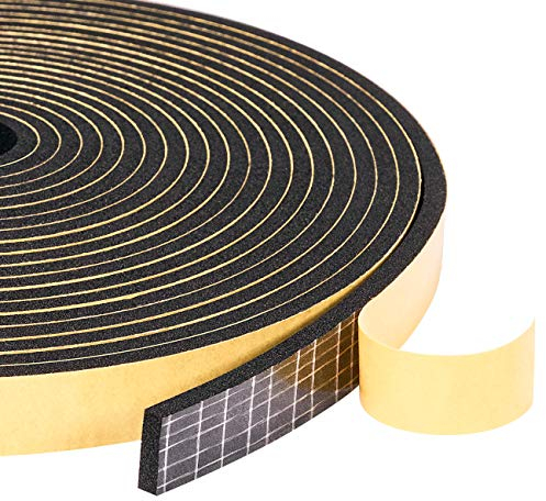 Yotache Dichtungsband Selbstklebend für Türen, Fensterdichtung 12mm(B) x 3mm(D) Lärm Schalldämmung Wasserdicht Gummidichtung Abdichtungsband Schwarz (3 Rollen je 5m lang)
