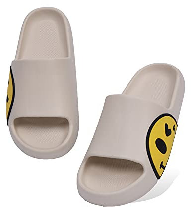 Women Men Beach Slippers Summer Sliders Sandals,EVA Open Toe Soft Slippers,Bathroom Pool Shower Anti-Slip Shoes Flip Flops for Indoor and Outdoor(white,7/7.5)