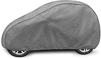 Autoabdeckung Wasserfest & Extrastark Vollgarage Autoplane Abdeckplane gegen Regen Schnee Wind UV-Strahlung Laub und Anderen Schmutz Autogarage Autohülle Grau, S1 Smart L: 250-270cm / H: 134-143cm