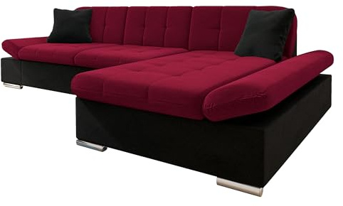 Mirjan24 Ecksofa Malwi mit Regulierbare Armlehnen Design Eckcouch mit Schlaffunktion Bettkasten L-Form Sofa Couch Wohnlandschaft (Kronos 07 + Kronos 02 + Kronos 07, Ecksofa: Rechts)