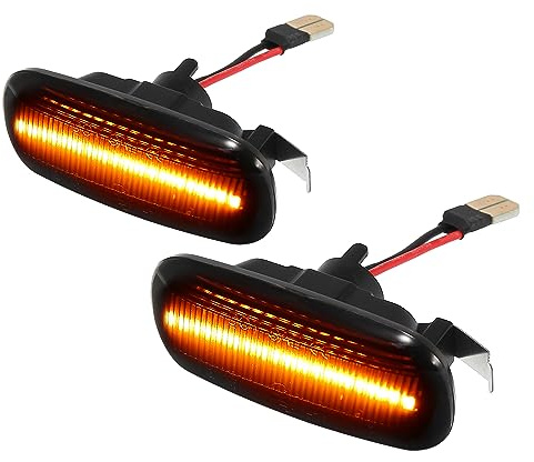X AUTOHAUX Car Markers Light Accessories LED Side Marker Lights Sequential Flashing Turn Signal Light Assembly for Audi A6 2000-2011 for Audi A4 2002-2008 1Pair OE Prat No.8E0949127